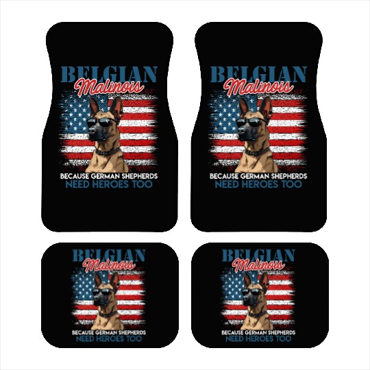 USA BELGIAN MALINOIS STEARING UP American Car Mats