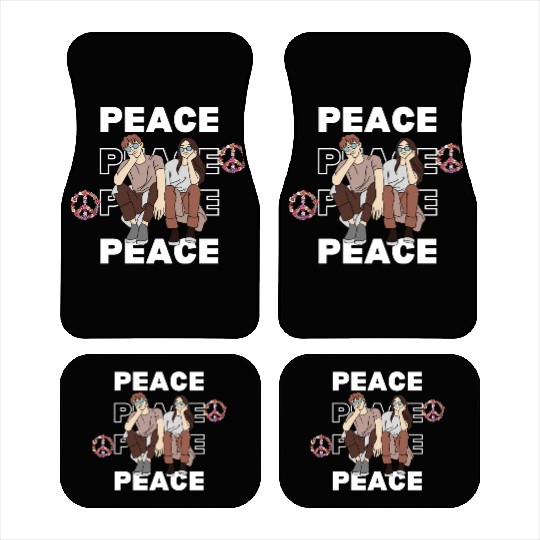 Peaceful Friends: Modern Graphic Car Mats