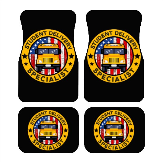 School Bus Driver American Flag School Bus Driver Car Mats
