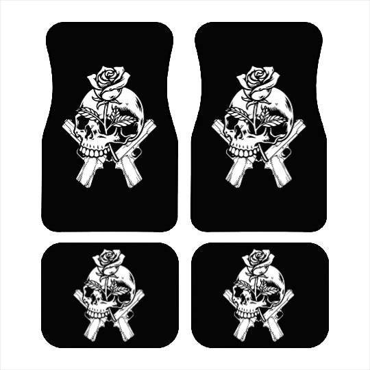 Skeleton Roses Guitar Skull Roses Guns Car Mats