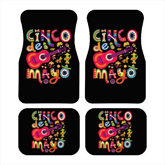 Cinco de Mayo Mexican Taco Guitar Fiesta Car Mats