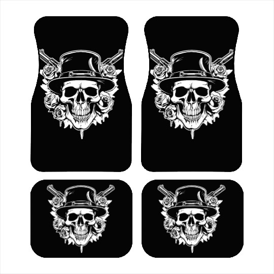 Skeleton Roses Guitar Guns Skull Roses Car Mats