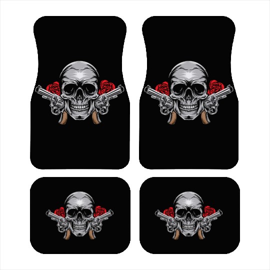 Skeleton Roses Guitar Skull Roses Guns Car Mats