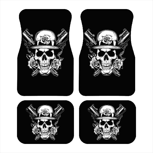 Skeleton Roses Guitar Skull Roses Guns Car Mats