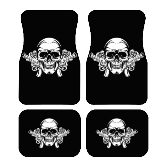 Skeleton Roses Guitar Skull Roses Guns Car Mats