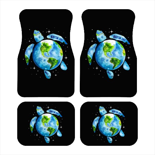 Earth Day Restore Earth Sea Turtle Art Car Mats