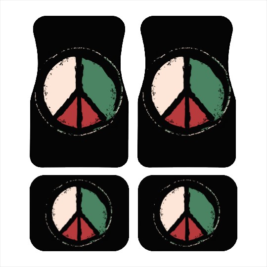 Free Palestine - Peace Symbol Car Mats
