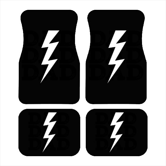 Baseball Dad Distressed Retro Lightning Bolt Car Mats