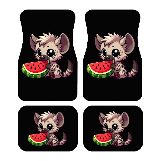 Hyena with Watermelon Summer Fruit Car Mats