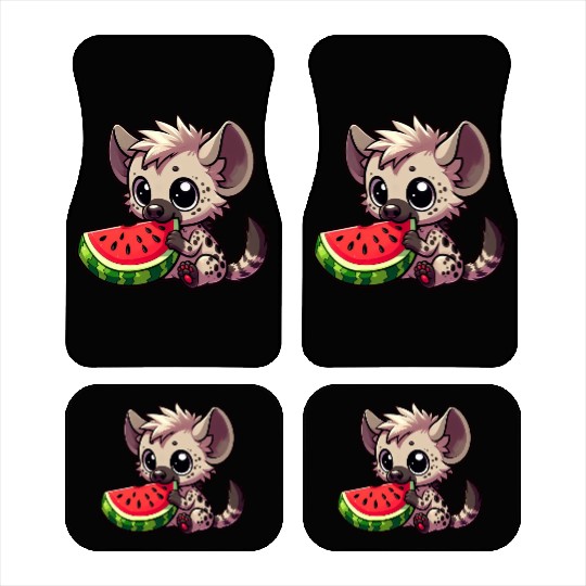 Hyena with Watermelon Summer Fruit Car Mats