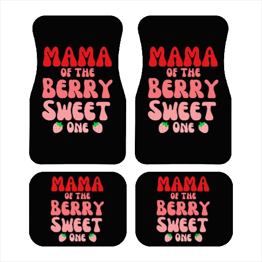 Mama Of The Berry Sweet One Strawberry birthday Car Mats