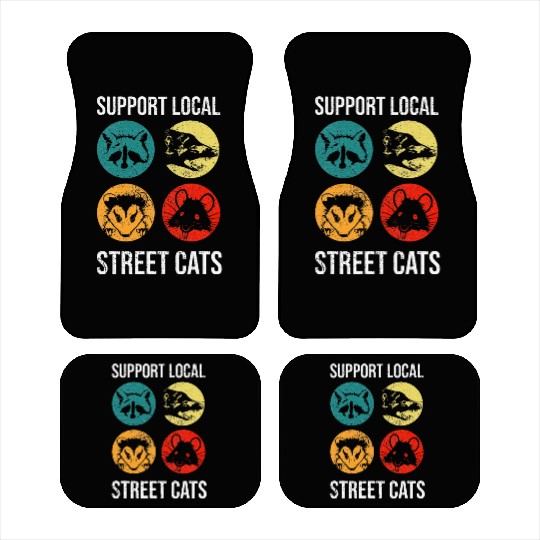 Support Local Street Cats Tropique Skunk Opossum Car Mats