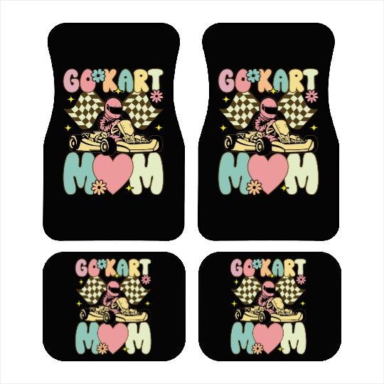 Go Kart Mom Groovy Racing Mom Karting Racer Car Mats