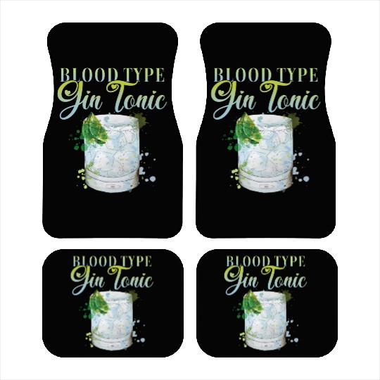 Blood Type gin and Tonic Bartender Car Mats