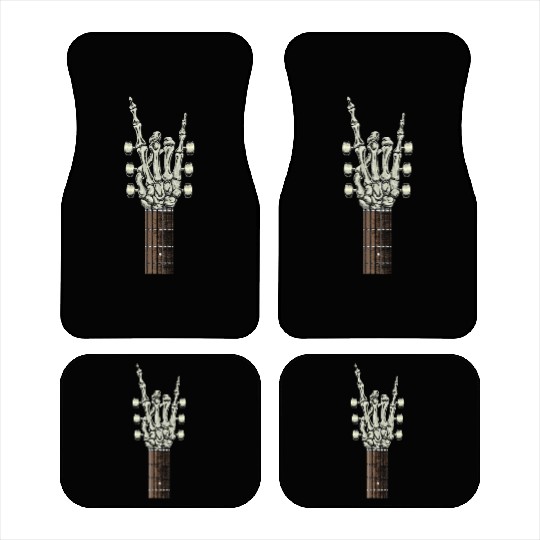 Rock On Skeleton Hand Guitar Rock Roll Rock Band Car Mats
