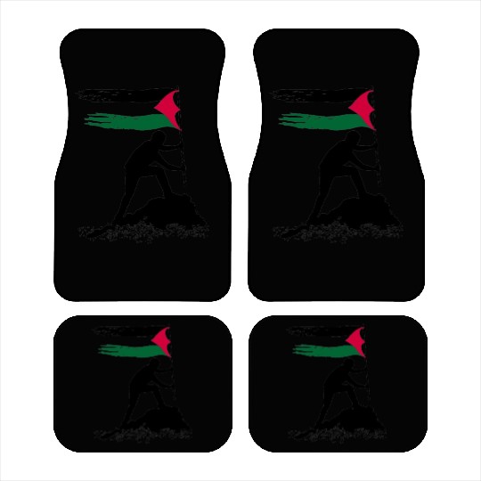 free palestine standing flag silhouette Car Mats