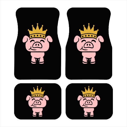 Pig King Queen Crown Prince Princess Piggy Piglet Car Mats