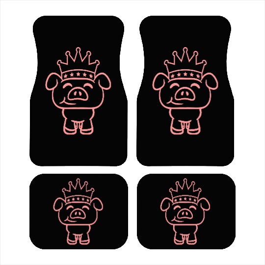 Pig King Queen Crown Prince Princess Piggy Piglet Car Mats