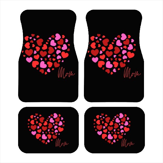 Hearts Love Mom 1 Car Mats