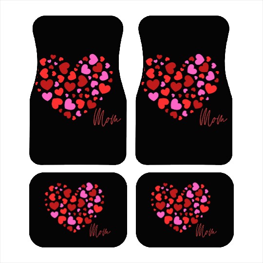 Hearts Love Mom 1 Car Mats