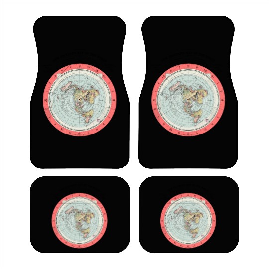 Flat Earth Theory World Map - Funny Conspiracy The Car Mats