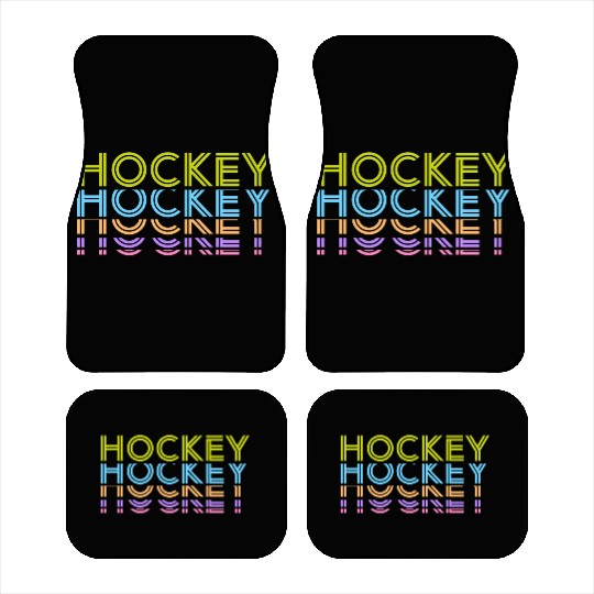 Hockey Colorful Typography Car Mats