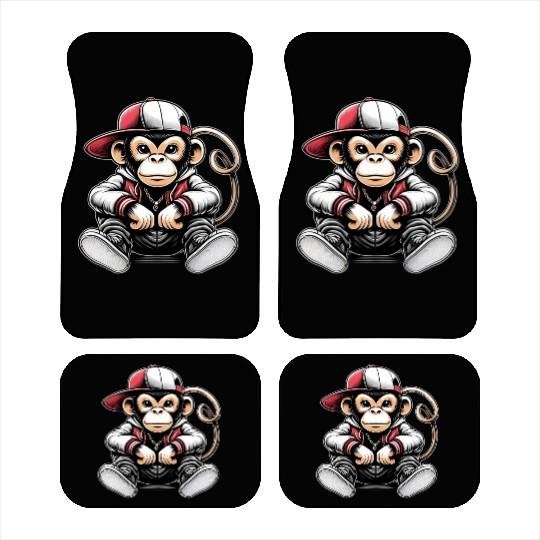 Car Mats Funny of a monkey dressed as rap