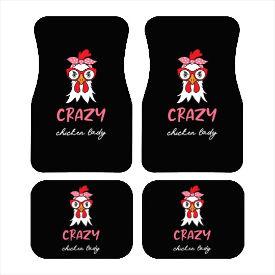 CRAZY Chicken Lady Funny Chicken Lovers Car Mats