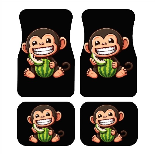 Monkey chimpanzee melon watermelon honeydew melon Car Mats