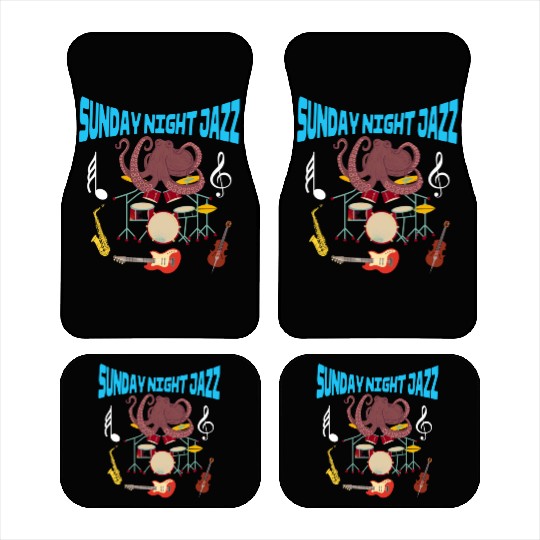 Funny Octopus Sunday Night Jazz Car Mats