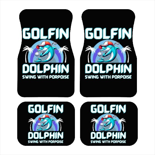 Dolphin playing golf Car Mats | Gift for dad | Gift