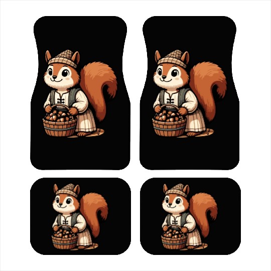 Autumn Forager: Squirrel with Acorns Car Mats