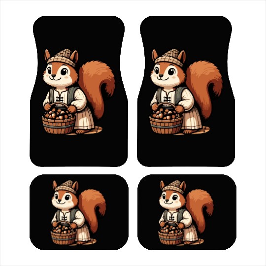 Autumn Forager: Squirrel with Acorns Car Mats