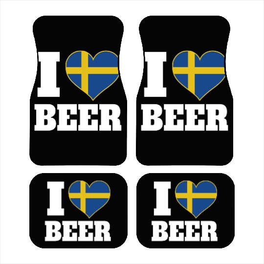 I Love Beer And Sweden Patriotic Expression Car Mats