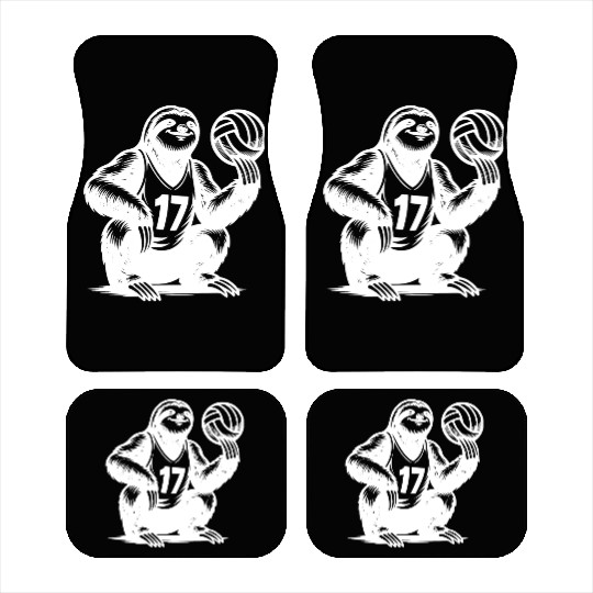 Sloth Volleyball Player Silhouette Sports Car Mats