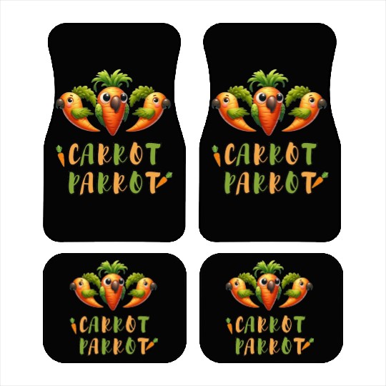 funny carrot parrot Car Mats