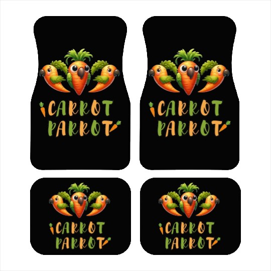 funny carrot parrot Car Mats