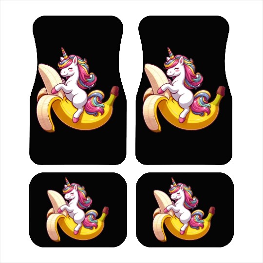 Unicorn on banana Car Mats