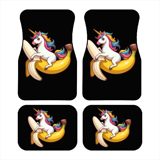 Unicorn on banana Car Mats