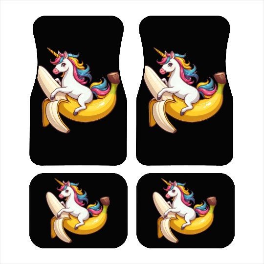 Unicorn on banana Car Mats