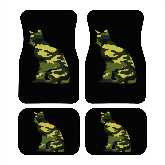 Military Burmese Camo Men Print US Cat Kitty Car Mats