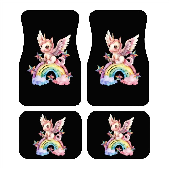 Rainbow & Unicorn Art Gifts for Girls & Teenagers Car Mats