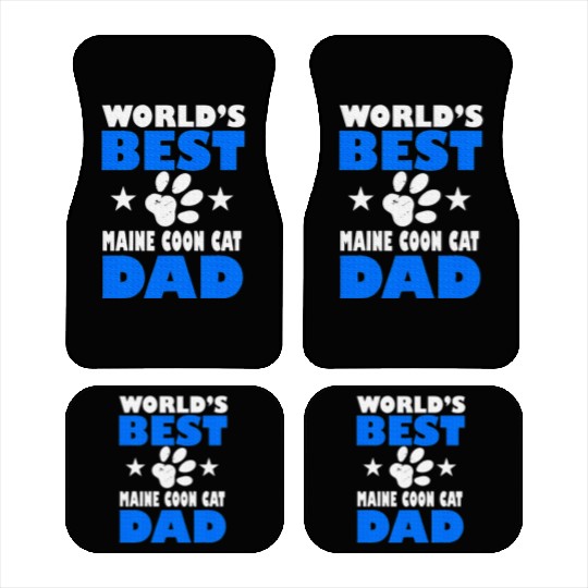 World's Best Maine Cat Dad Owner Lover Car Mats