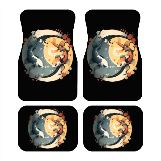 Japanese Koi Fish Yin Yang Car Mats