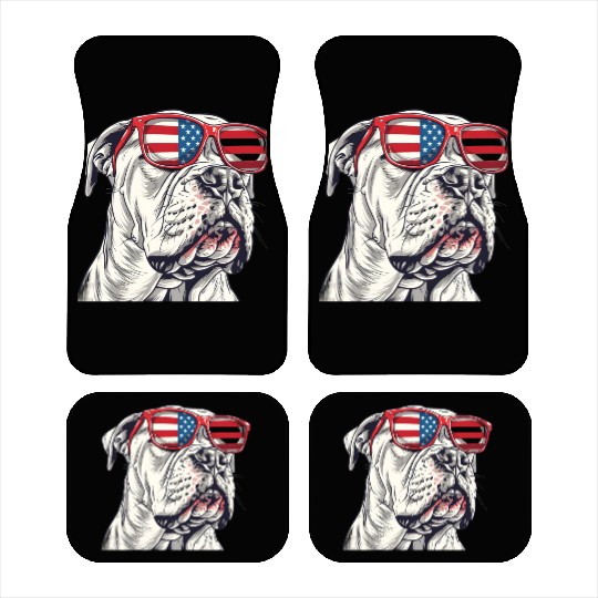 Dogo Argentino dog. 4th of July and memorial day Car Mats