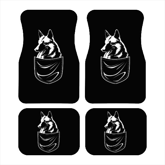 Cute Dog In Pocket Belgian Malinois Car Mats