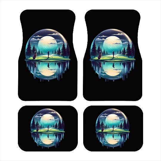 Night Golfer Escape Golfing Twilight Fairway Car Mats