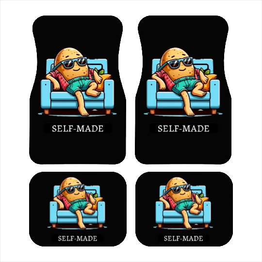 Funny Self-Made Couch Potato Lazy Tired People Car Mats