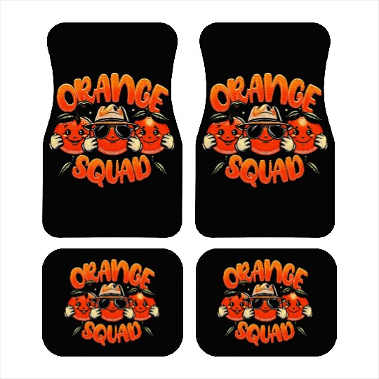 Orange Citrus Fruit Lover Orange Squad Meme Car Mats