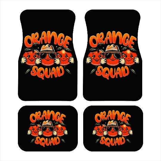 Orange Citrus Fruit Lover Orange Squad Meme Car Mats